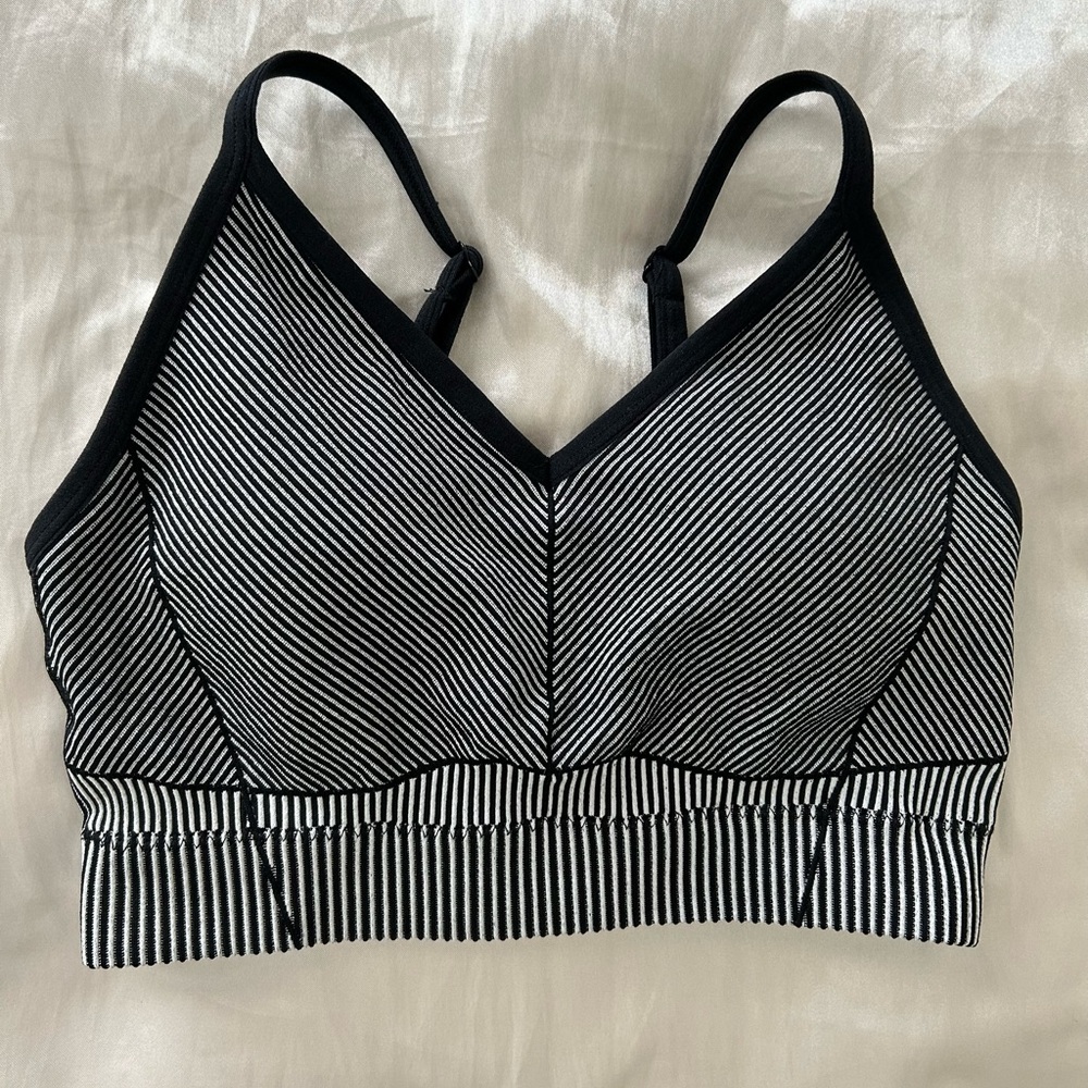Striped Wireless Comfort Bralette in Black & White